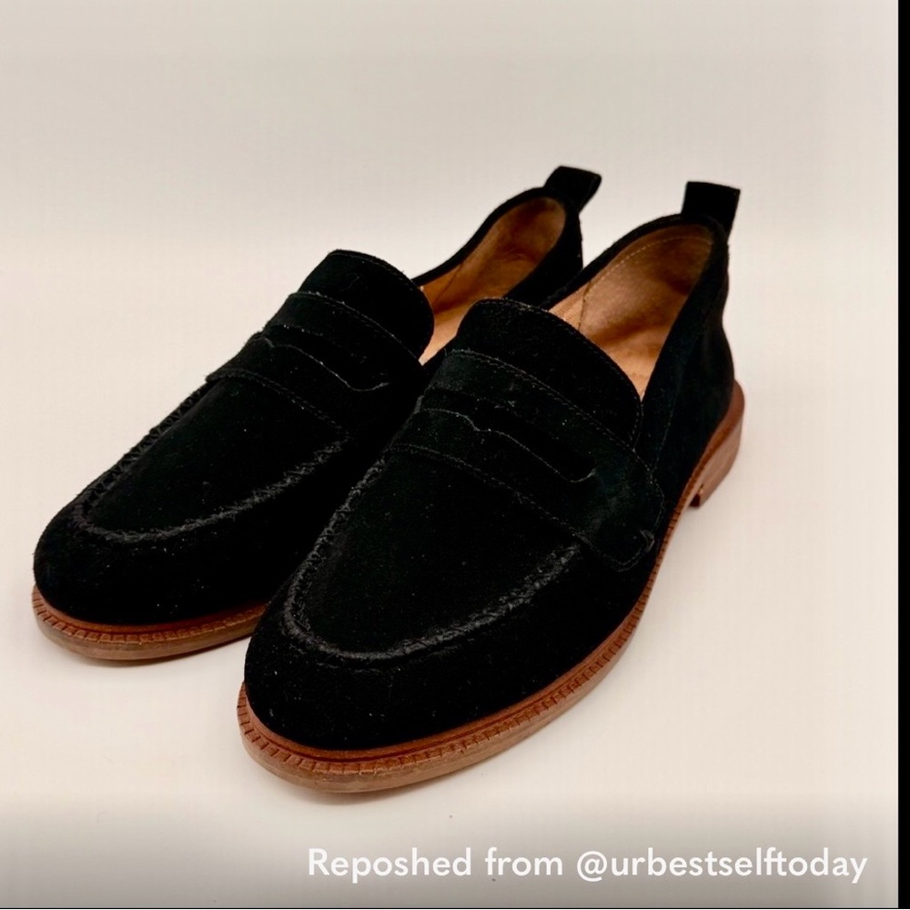 Anthropologie Kelsi Dagger Black Suede Loafers